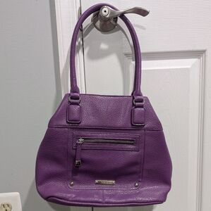Nine West Purple Shoulder Handbag with Silver Hardware